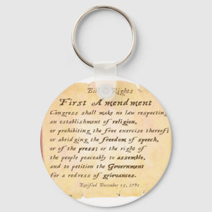 Eerste amendement sleutelhanger