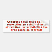 Eerste amendement Vrijheid van godsdienst Bumpersticker (Voorkant)