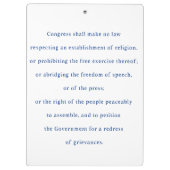 Eerste Amendement Vrijheid van meningsuiting prote Klembord (Achterkant)