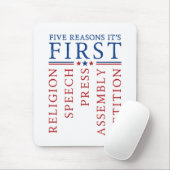 Eerste Amendement Vrijheid van meningsuiting prote Muismat (Met muis)