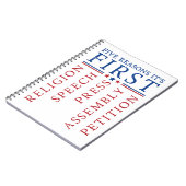 Eerste Amendement Vrijheid van meningsuiting prote Notitieboek (Linkerzijde)