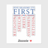 Eerste amendement Vrijheid van meningsuiting Vinyl Sticker (Vel)