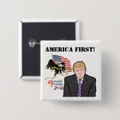 EERSTE AMERIKA! VIERKANTE BUTTON 5,1 CM (Voorkant /achterkant)