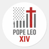 Eerste Amerikaanse paus Leo XIV Mannen Ronde Sticker (Voorkant)