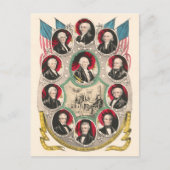 Eerste Amerikaanse Presidenten herstelden 1844 lit Briefkaart (Voorkant)