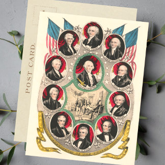 Eerste Amerikaanse Presidenten herstelden 1844 lit Briefkaart