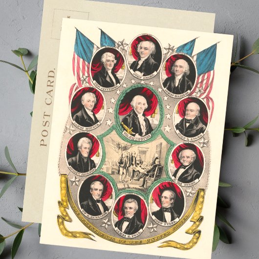 Eerste Amerikaanse Presidenten herstelden 1844 lit Briefkaart