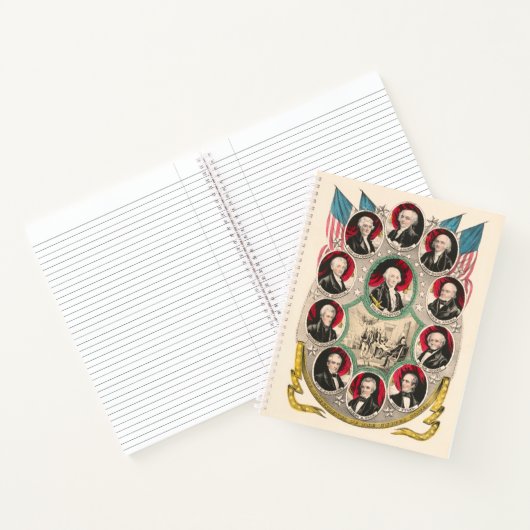 Eerste Amerikaanse Presidenten herstelden 1844 lit Notitieboek (Binnen)