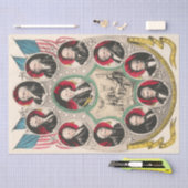 Eerste Amerikaanse Presidenten herstelden 1844 lit Tissuepapier (Craft)