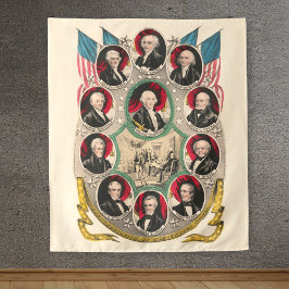 Eerste Amerikaanse Presidenten herstelden 1844 lit Wandkleed