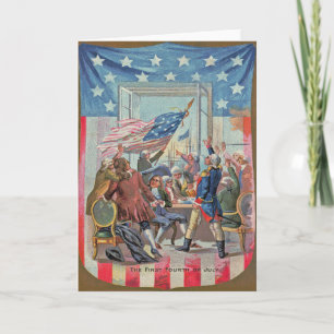 Eerste Amerikaanse vlag van 4 juli Kaart