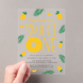 Eerste ananas-ananas-sweet-feest acryl uitnodigingen (Insitu (Draagbaar))