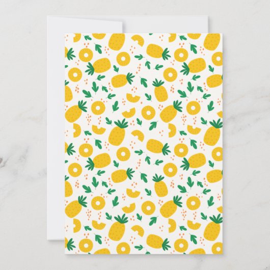 Eerste ananas-ananas-sweet-feest kaart (Achterkant)