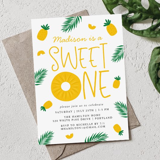 Eerste ananas-ananas-sweet-feest kaart