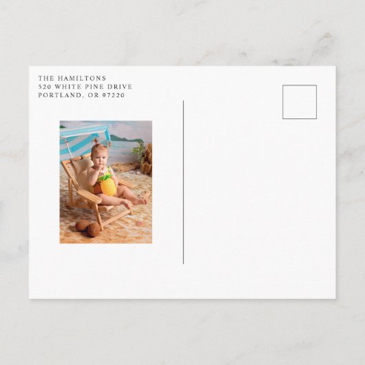 Eerste ananas-ananas-sweet-feest uitnodiging briefkaart (Achterkant)