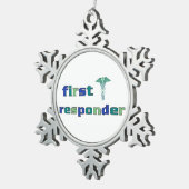 Eerste antwoordapparaat tin sneeuwvlok ornament (Rechts)