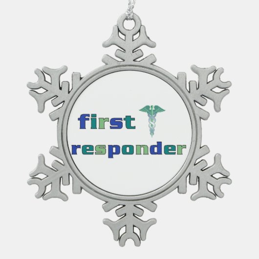 Eerste antwoordapparaat tin sneeuwvlok ornament (Voorkant)