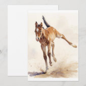 Eerste aquarel kunst van Gallop Feestdagenkaart (Voorkant / Achterkant)