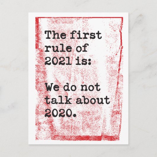Eerste artikel 2021: Praat niet over 2020 Joke Briefkaart (Voorkant)