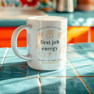 Eerste Baan Energie Doodles Monogram Koffiemok