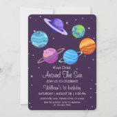 Eerste baan rond de zon 1e verjaardag Uitnodigen Kaart (Voorkant)