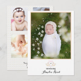 Eerste Baby aankondigingen Pink Rocking Horse Foto