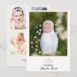 Eerste Baby aankondigingen Pink Rocking Horse Foto