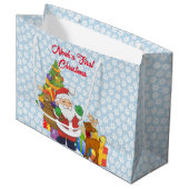 Eerste Baby Jongen Kerst Leuke Kerstman Groot Cadeauzakje (Voorkant Gekanteld)