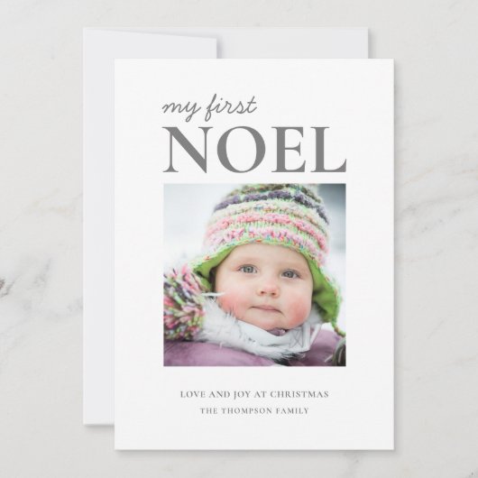 Eerste Baby met Noel Eerste Kerstmis Feestdagenkaart (Voorkant)