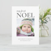 Eerste Baby met Noel Eerste Kerstmis Feestdagenkaart (Staand voorkant)