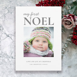 Eerste Baby met Noel Eerste Kerstmis Feestdagenkaart