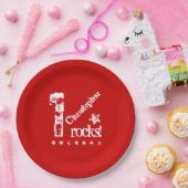 Eerste BABY op dag diagonaal ontwerpgrap Z01 Papieren Bordje (Feest)