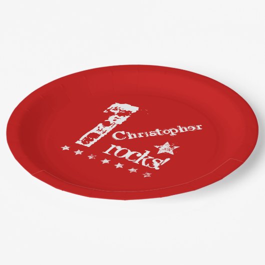 Eerste BABY op dag diagonaal ontwerpgrap Z01 Papieren Bordje (Gekanteld)