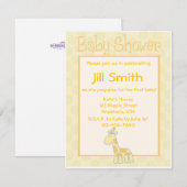 Eerste Baby shower - Geel Kaart (Voorkant / Achterkant)