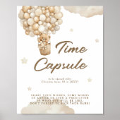 Eerste Baby Verjaardag Teddy Bear Beige Time Capsu Poster (Voorkant)