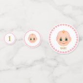 Eerste Baby Verjaardagsfeestje & Harten op Wit Confetti (Voorkanten)