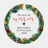 Eerste Baby verwacht dat ouders kerst zijn Metalen Ornament (Voorkant)