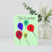 Eerste Ballon van de Partij van de Dagen Uitnodigi Kaart (Staand voorkant)