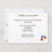 Eerste Ballon van de Partij van de Dagen Uitnodigi Kaart (Achterkant)