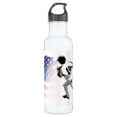 Eerste basisrun - Baseball Player en USA Flag Waterfles (Voorkant)