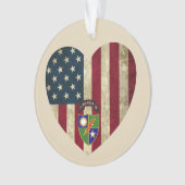 Eerste bataljon 75e Ranger Reg American Heart Flag Ornament (voorkant)