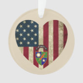 Eerste bataljon 75e Ranger Reg American Heart Flag Ornament (voorkant)