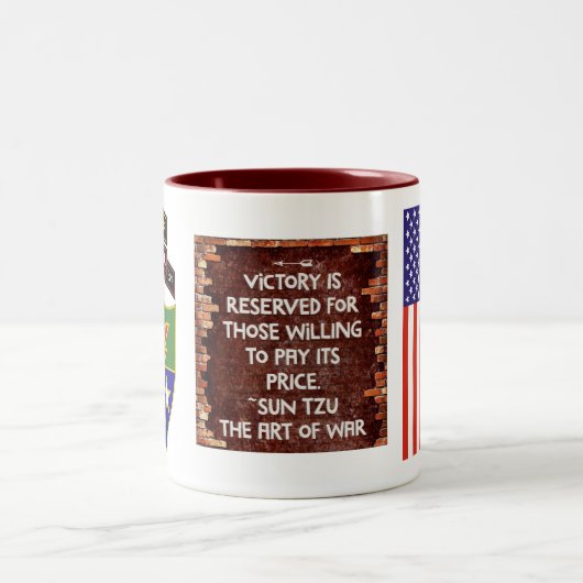 Eerste bataljon - 75e woede w/Tab - Overwinnende M Tweekleurige Koffiemok (Center)