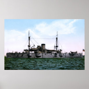 EERSTE BATTLESHIP USS TEXAS 1898 POSTER