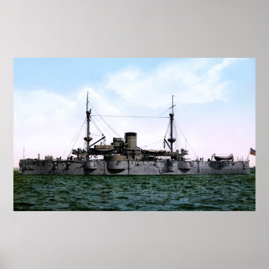 EERSTE BATTLESHIP USS TEXAS 1898 POSTER (Voorkant)