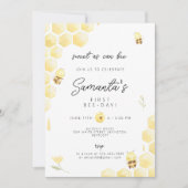 Eerste Bee Birthday, onze kleine honing is er één Kaart (Voorkant)