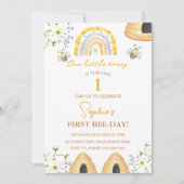 Eerste Bee Day Bumble Bee Meisjes Verjaardag Kaart (Voorkant)