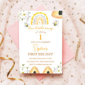 Eerste Bee Day Bumble Bee Meisjes Verjaardag Kaart