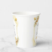 Eerste beendag meisje met botanische witte kopjes papieren bekers (Rechts)