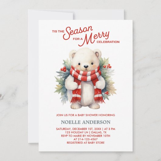 Eerste Beer Baby shower uitnodiging (Voorkant)